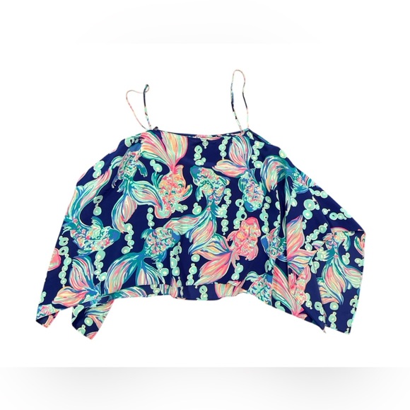 Lilly Pulitzer Kimi Going Coastal Handkerchief 100% Silk Tank Top Size Medium - Picture 5 of 9